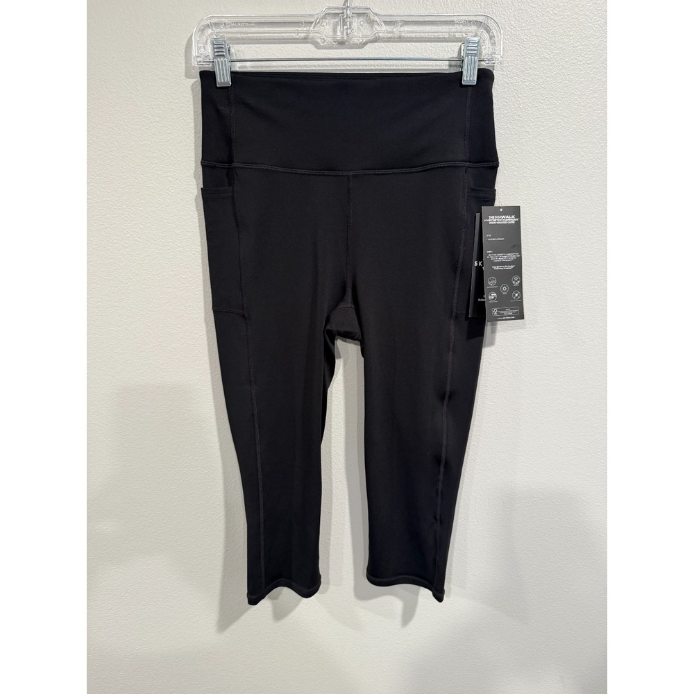 Skechers Leggings Womens M Black Go Walk High Waisted 2-Side Pocket Yoga Workout